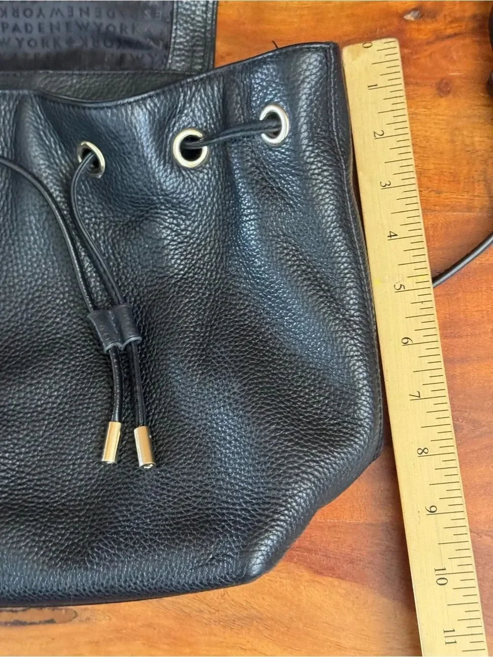 Kate Spade Mulberry Street Breezy Backpack Black Pebbled Leather Gold Logo Bag